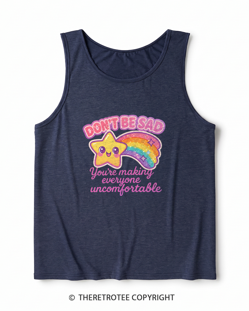 TheRetroTee Sarcastic Rainbow Star 1970s Heather Tank Top