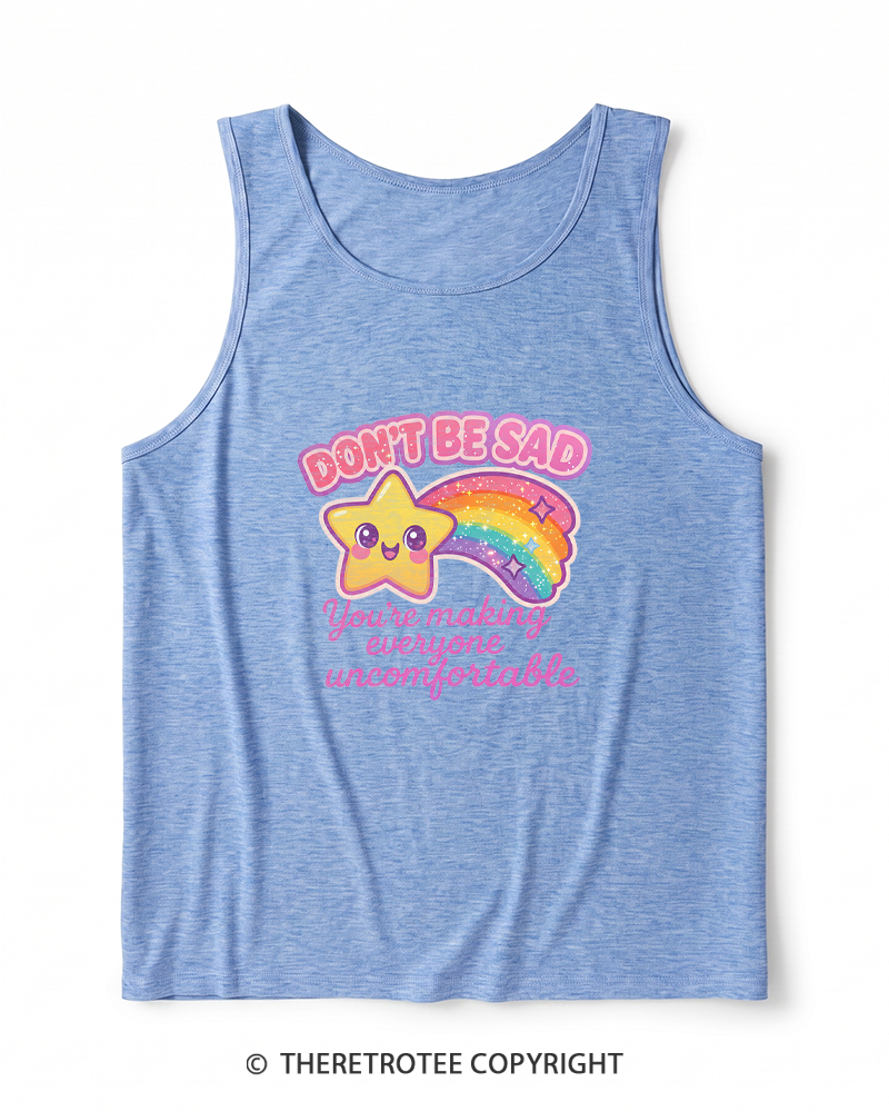 TheRetroTee Sarcastic Rainbow Star 1970s Heather Tank Top