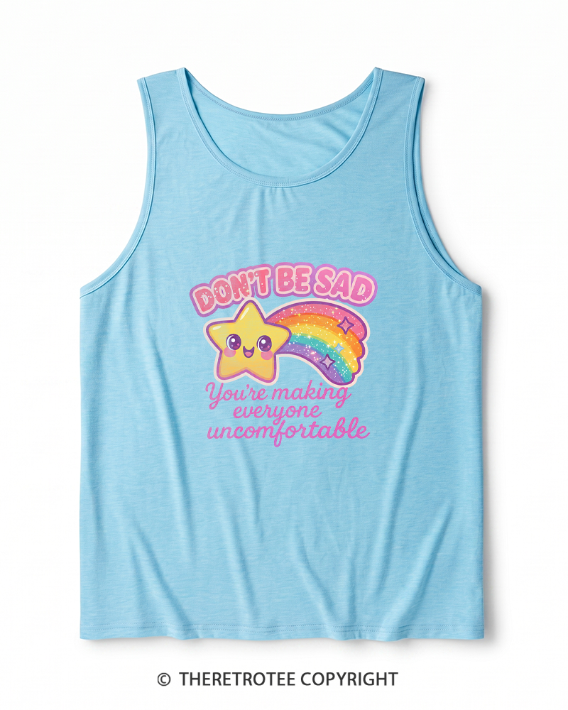 TheRetroTee Sarcastic Rainbow Star 1970s Heather Tank Top