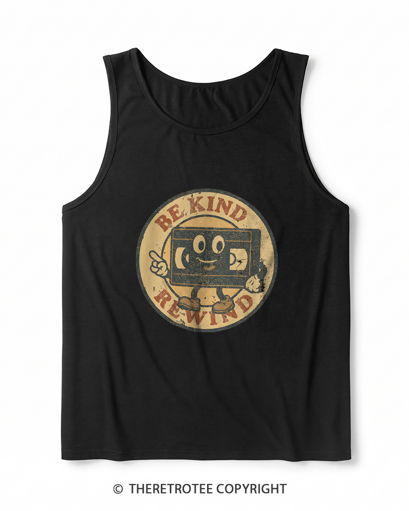 TheRetroTee Be Kind Rewind 1980s Heather Tank Top
