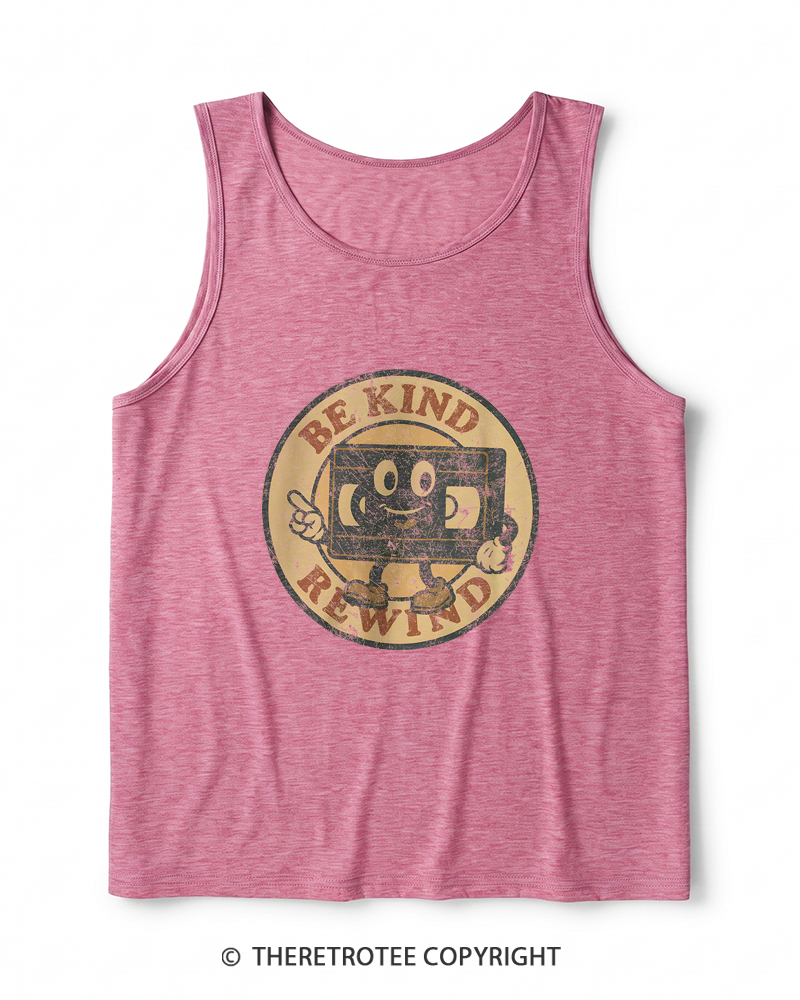 TheRetroTee Be Kind Rewind 1980s Heather Tank Top