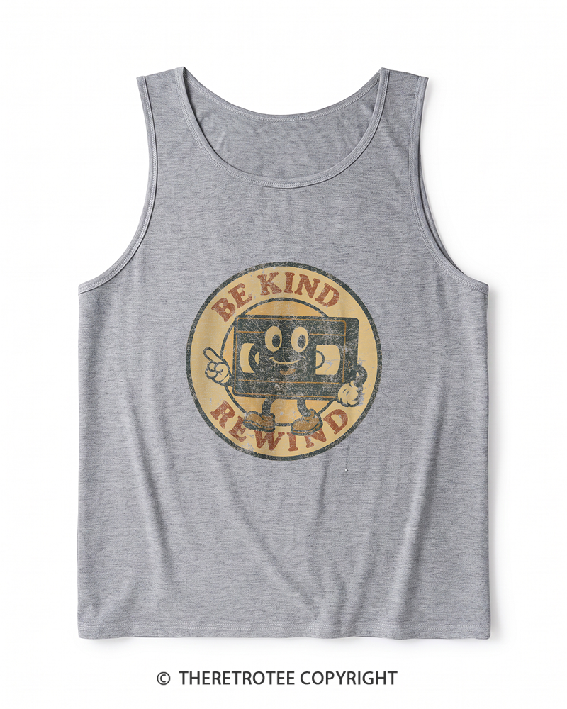 TheRetroTee Be Kind Rewind 1980s Heather Tank Top
