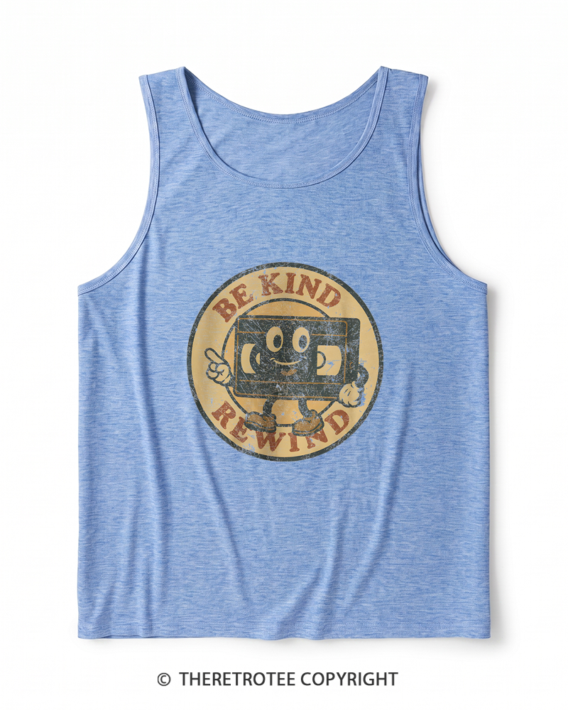 TheRetroTee Be Kind Rewind 1980s Heather Tank Top
