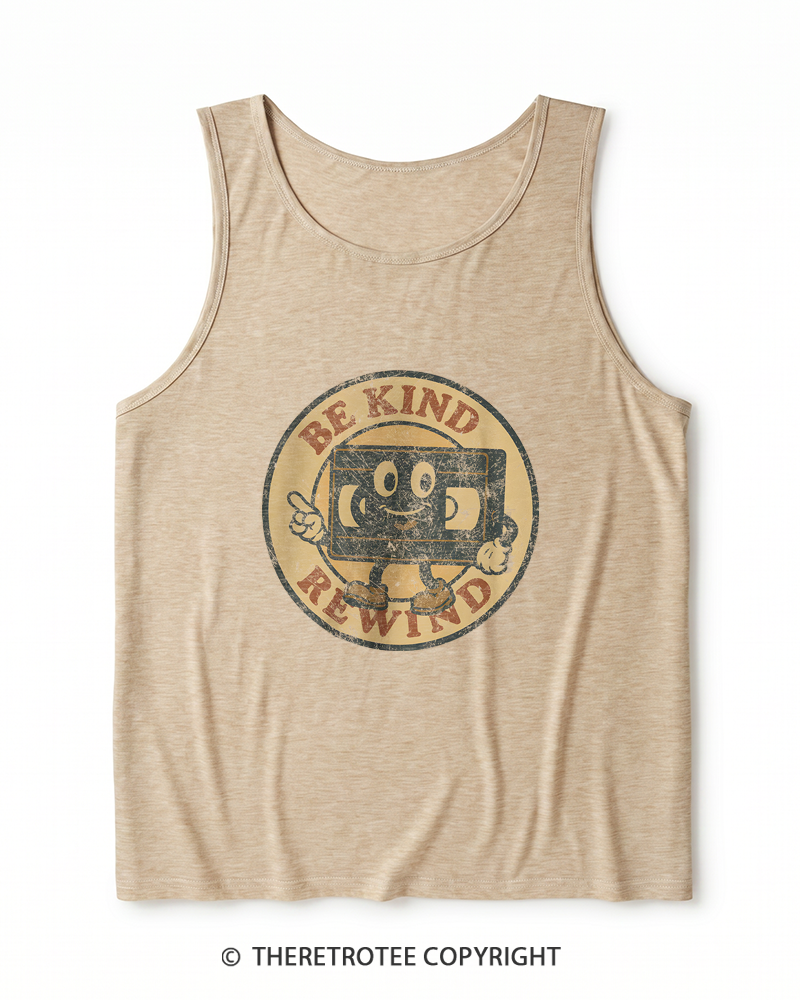 TheRetroTee Be Kind Rewind 1980s Heather Tank Top