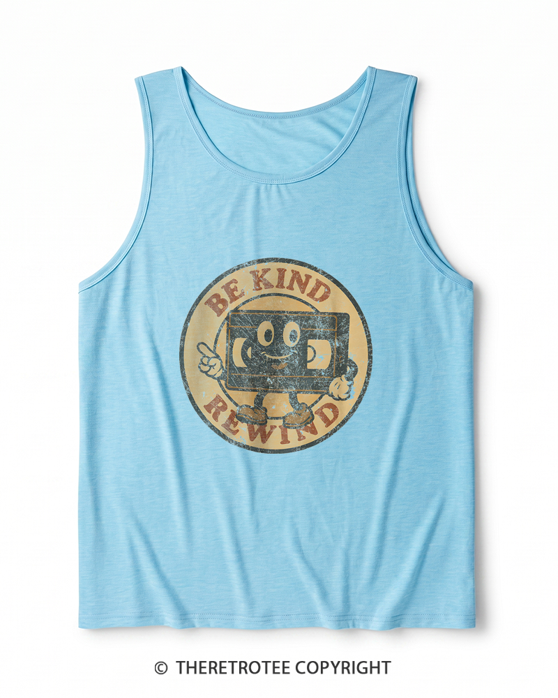 TheRetroTee Be Kind Rewind 1980s Heather Tank Top