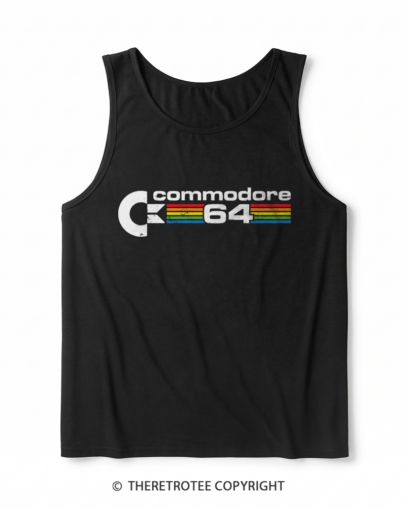 TheRetroTee Commodore 64 1980s Heather Tank Top