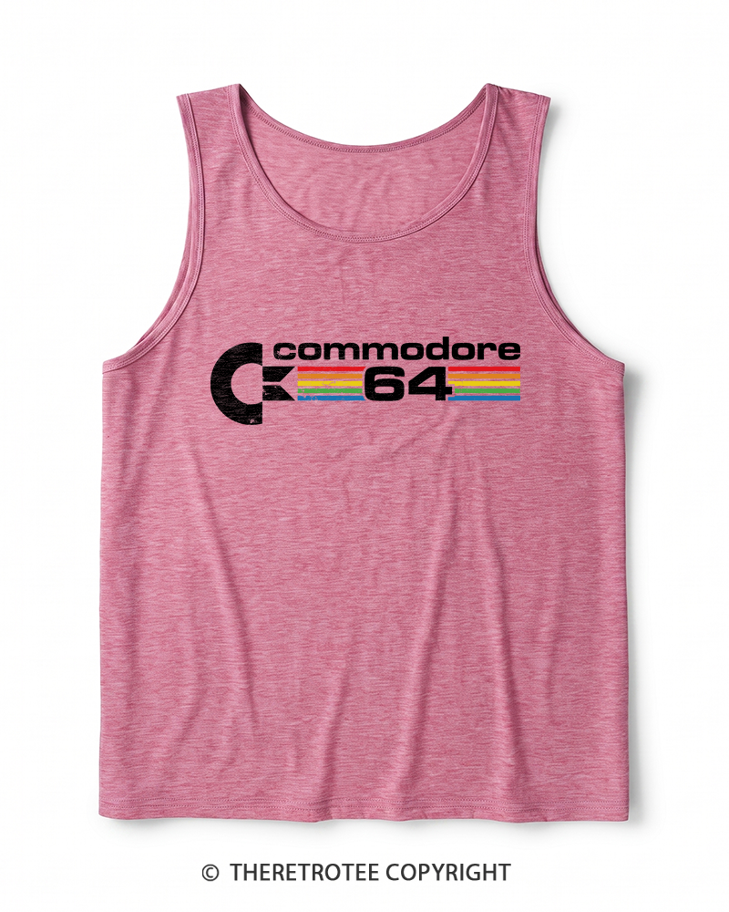 TheRetroTee Commodore 64 1980s Heather Tank Top
