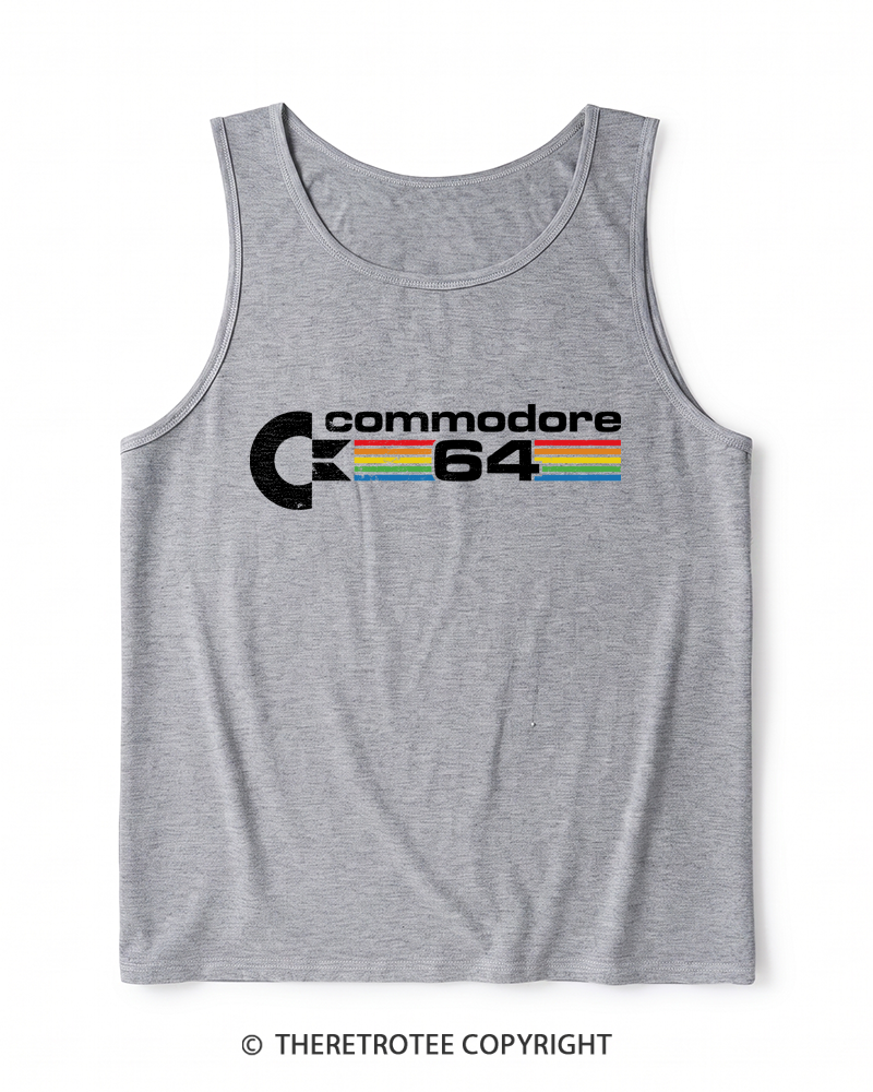 TheRetroTee Commodore 64 1980s Heather Tank Top