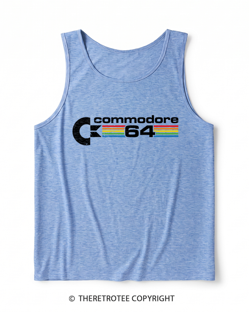 TheRetroTee Commodore 64 1980s Heather Tank Top