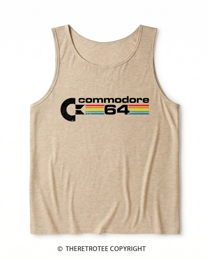 TheRetroTee Commodore 64 1980s Heather Tank Top