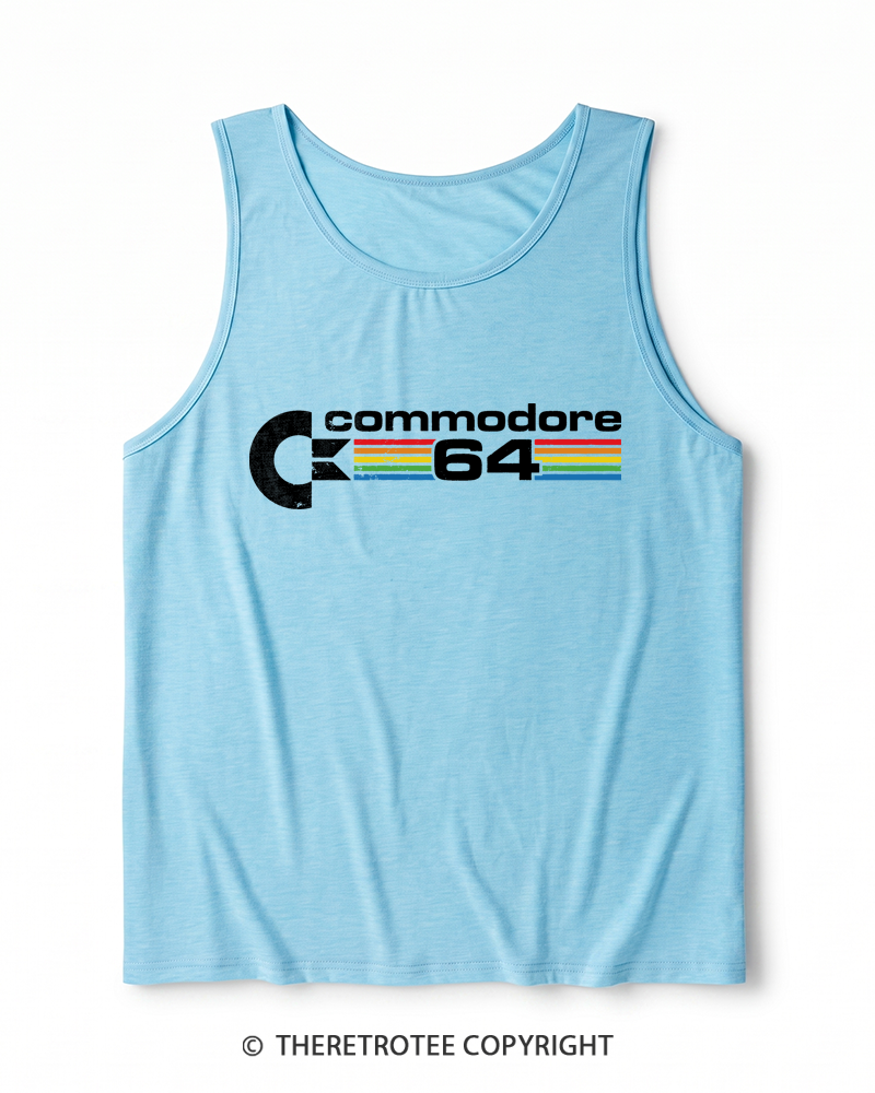 TheRetroTee Commodore 64 1980s Heather Tank Top