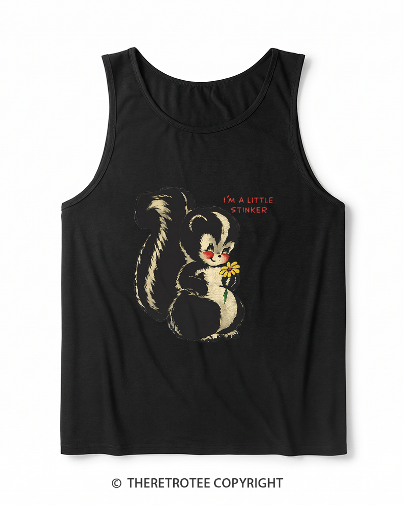 TheRetroTee Im a Little Stinker 1950s Heather Tank Top