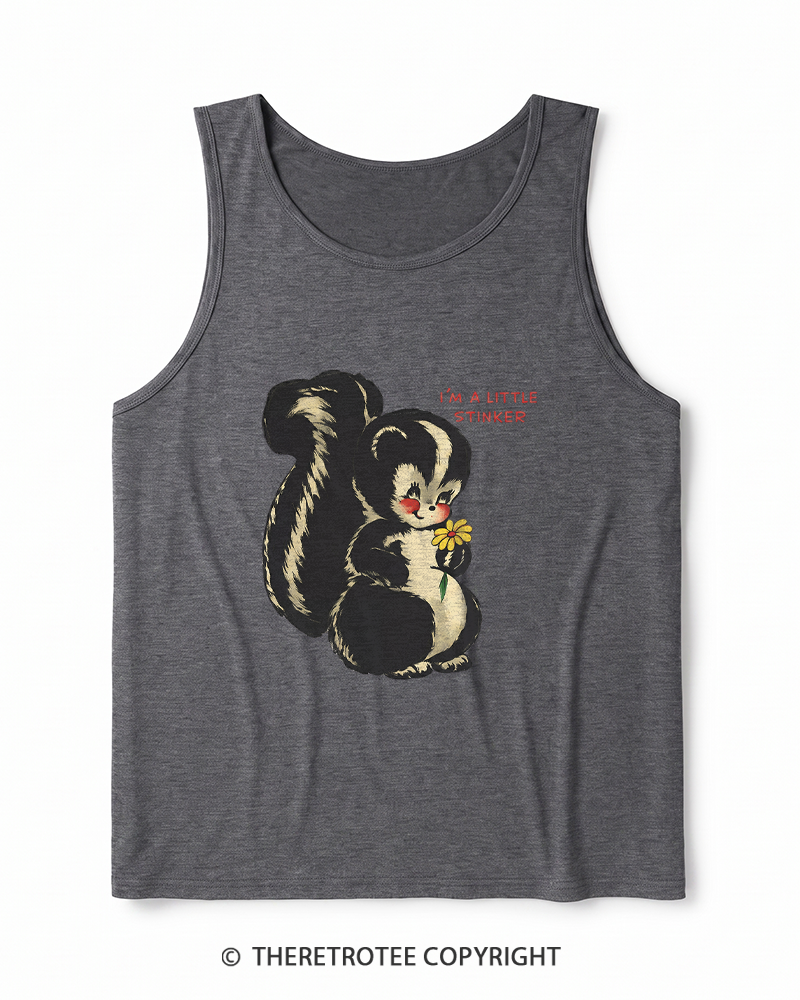 TheRetroTee Im a Little Stinker 1950s Heather Tank Top