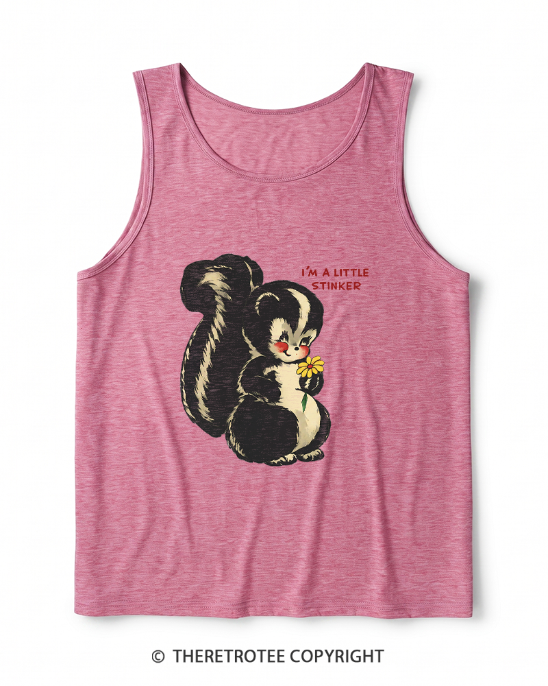 TheRetroTee Im a Little Stinker 1950s Heather Tank Top