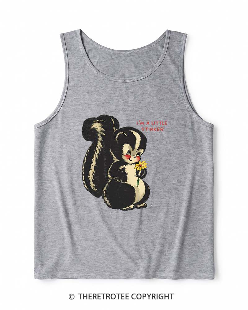 TheRetroTee Im a Little Stinker 1950s Heather Tank Top