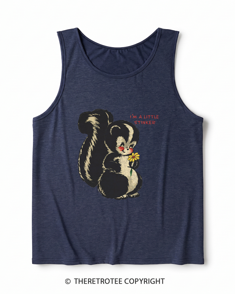 TheRetroTee Im a Little Stinker 1950s Heather Tank Top