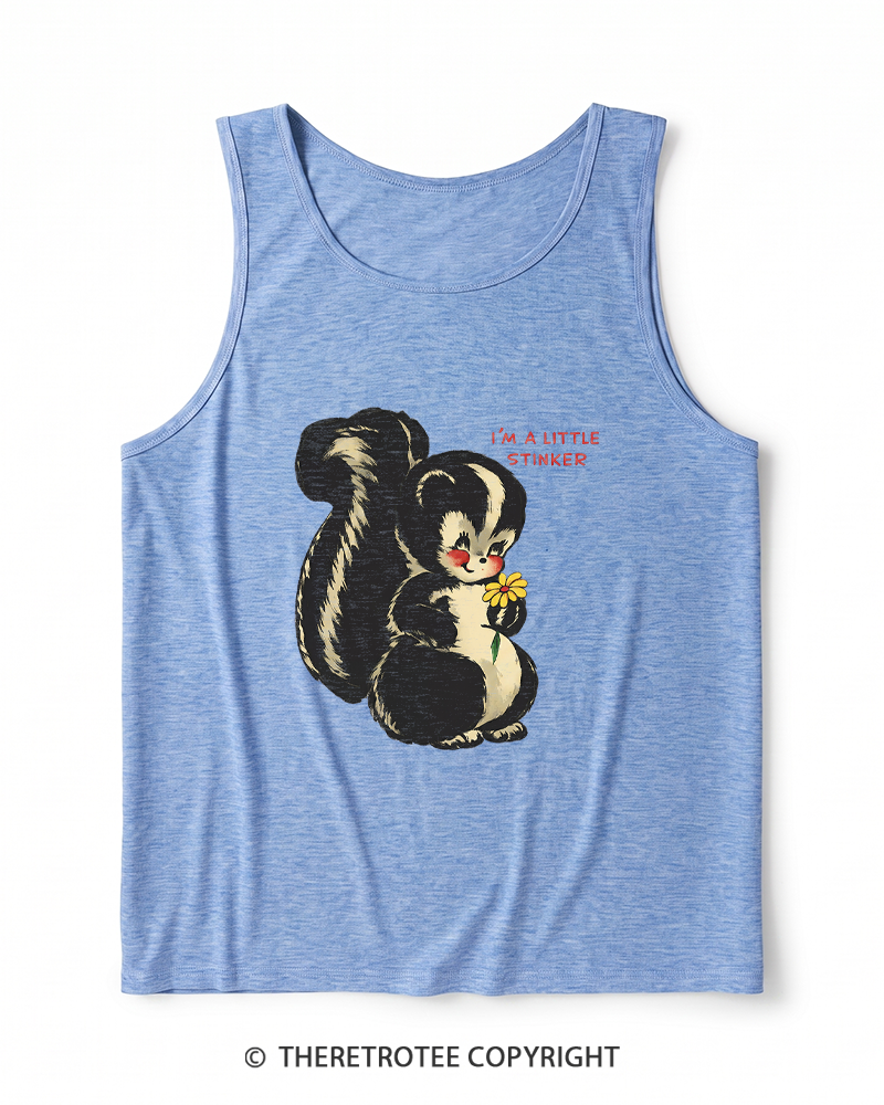 TheRetroTee Im a Little Stinker 1950s Heather Tank Top