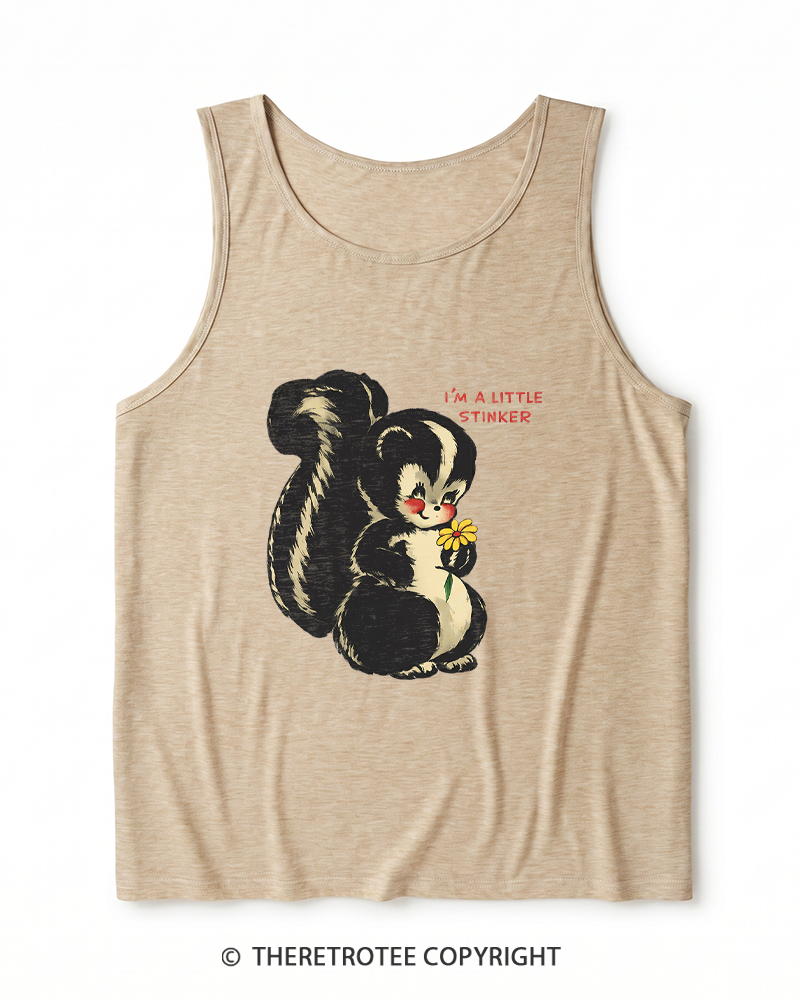 TheRetroTee Im a Little Stinker 1950s Heather Tank Top