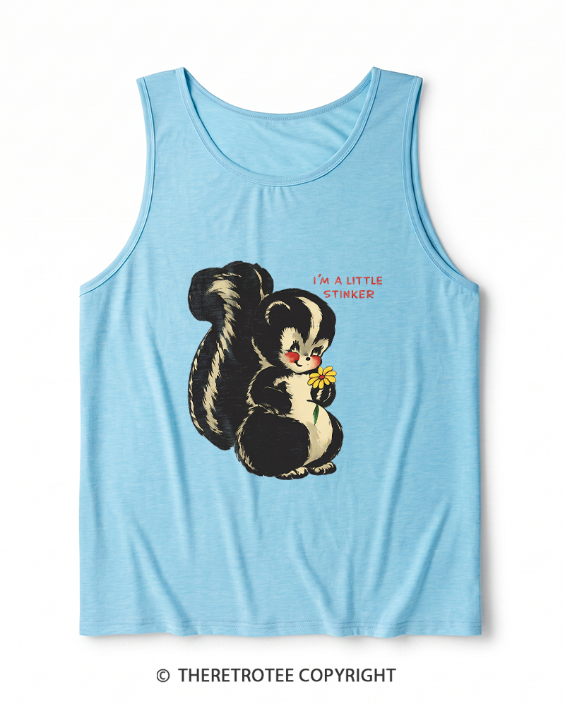 TheRetroTee Im a Little Stinker 1950s Heather Tank Top