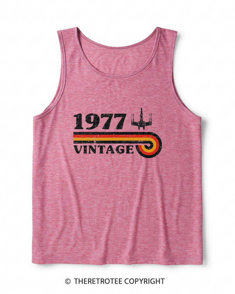 TheRetroTee 1977 Vintage Wing Heather Tank Top