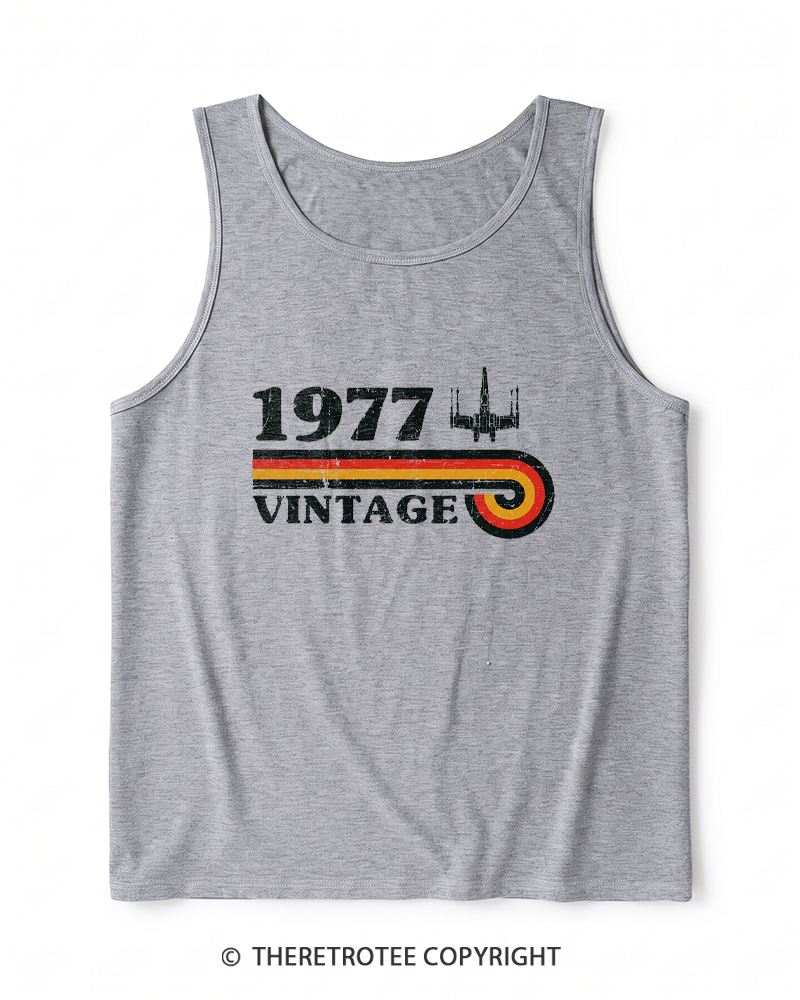 TheRetroTee 1977 Vintage Wing Heather Tank Top