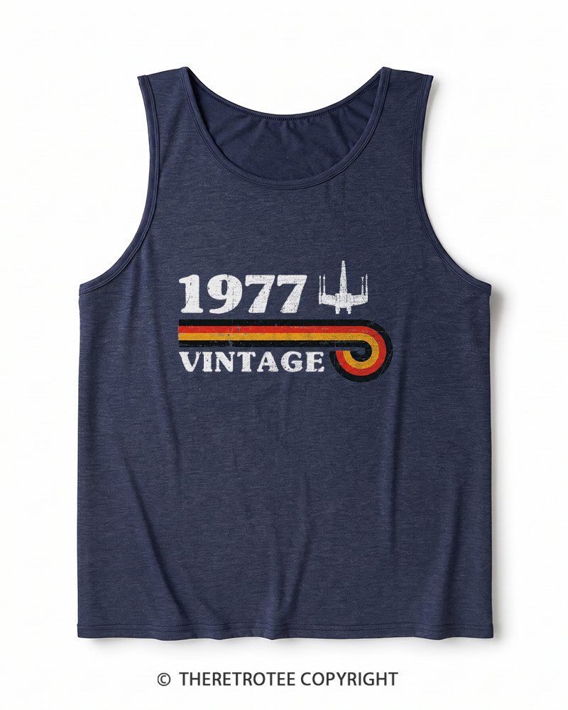 TheRetroTee 1977 Vintage Wing Heather Tank Top