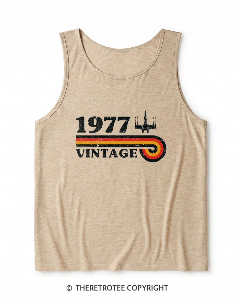TheRetroTee 1977 Vintage Wing Heather Tank Top