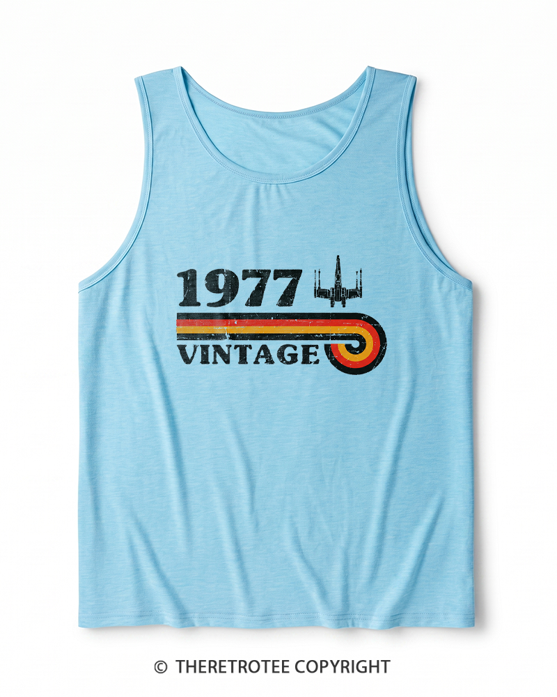 TheRetroTee 1977 Vintage Wing Heather Tank Top