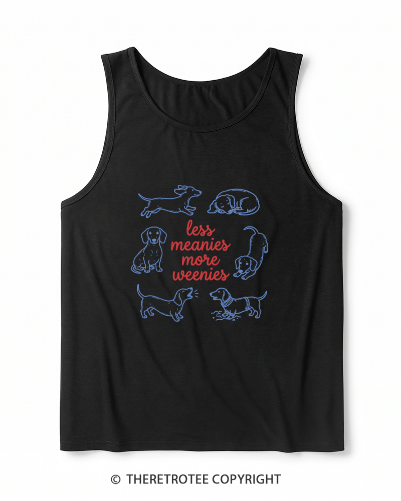 TheRetroTee Less Meanies More Weenies 1980s Heather Tank Top