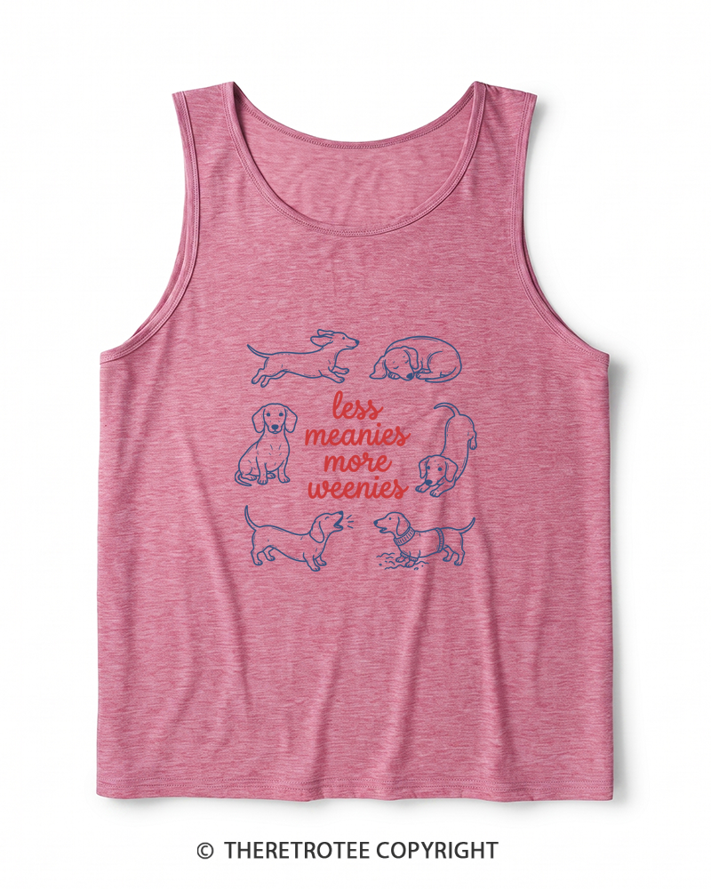 TheRetroTee Less Meanies More Weenies 1980s Heather Tank Top