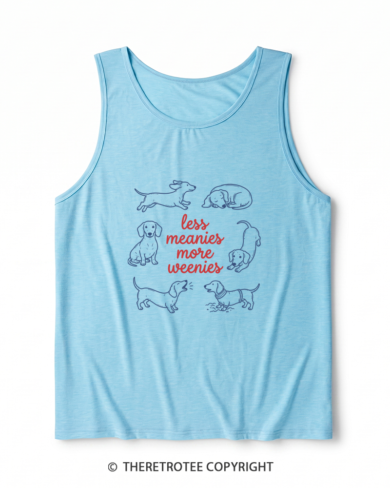 TheRetroTee Less Meanies More Weenies 1980s Heather Tank Top