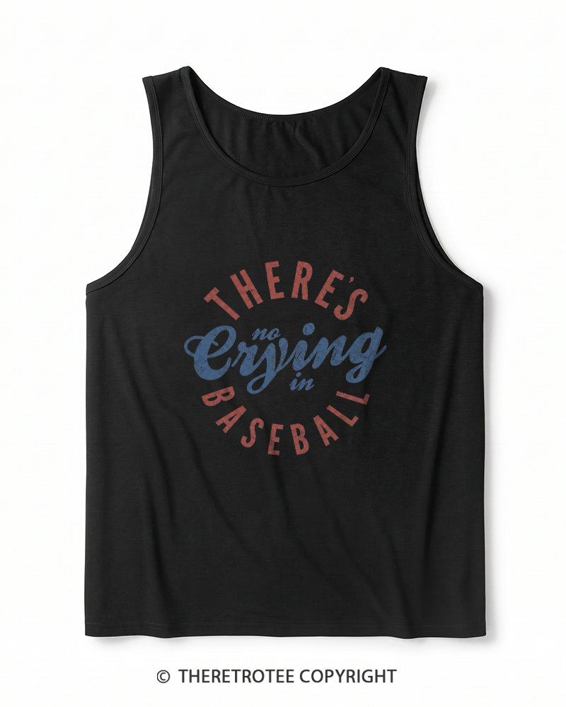TheRetroTee There’s No Crying In Baseball 1980s Heather Tank Top