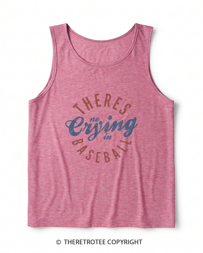 TheRetroTee There’s No Crying In Baseball 1980s Heather Tank Top