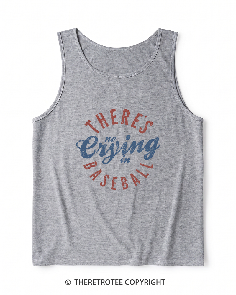 TheRetroTee There’s No Crying In Baseball 1980s Heather Tank Top