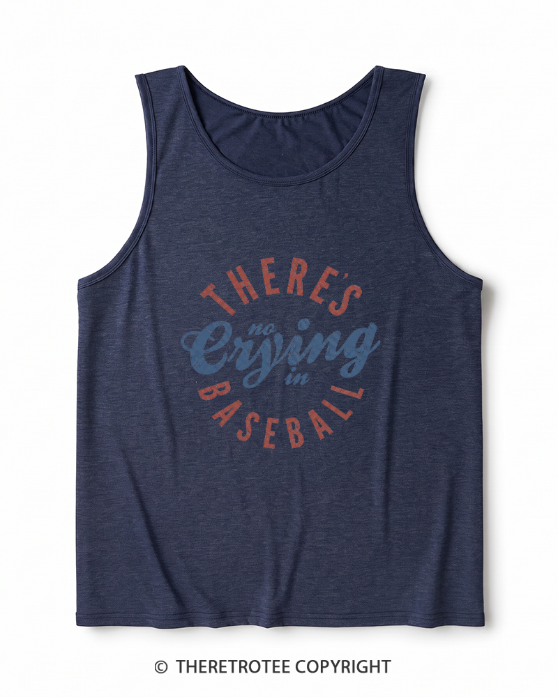 TheRetroTee There’s No Crying In Baseball 1980s Heather Tank Top