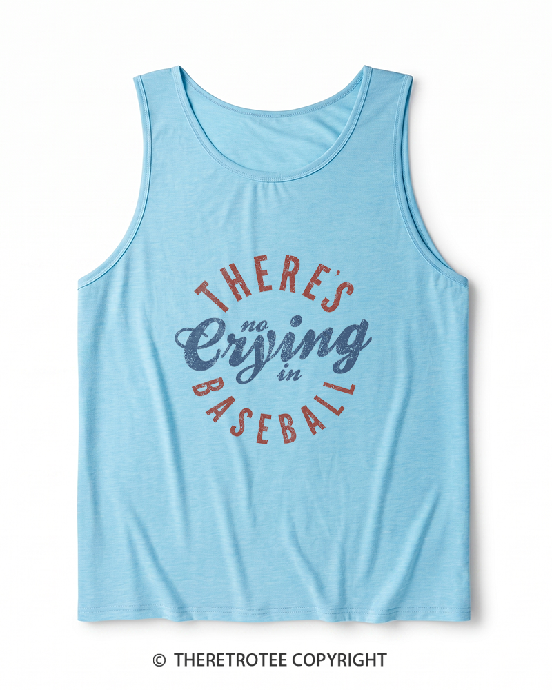 TheRetroTee There’s No Crying In Baseball 1980s Heather Tank Top