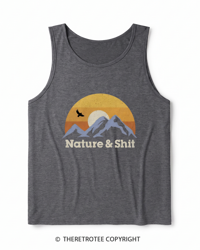 TheRetroTee Nature & Shit 1970s Heather Tank Top