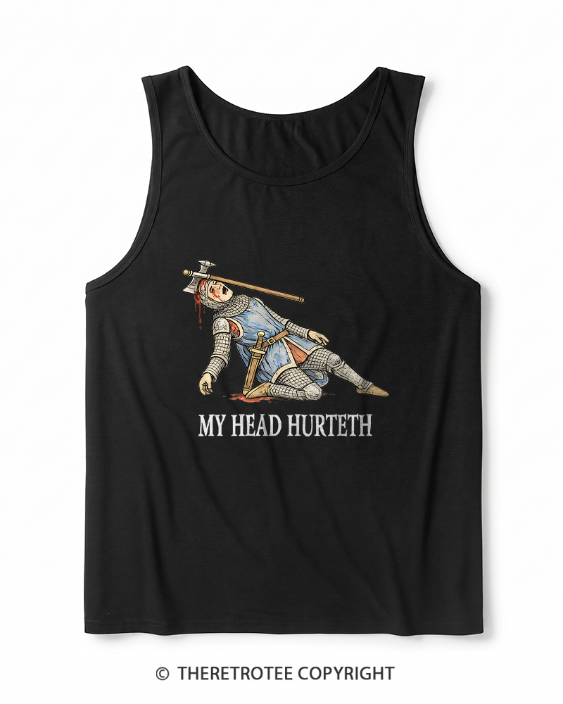 TheRetroTee My Head Hurteth Heather Tank Top
