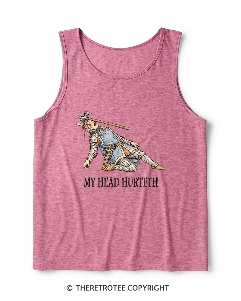 TheRetroTee My Head Hurteth Heather Tank Top