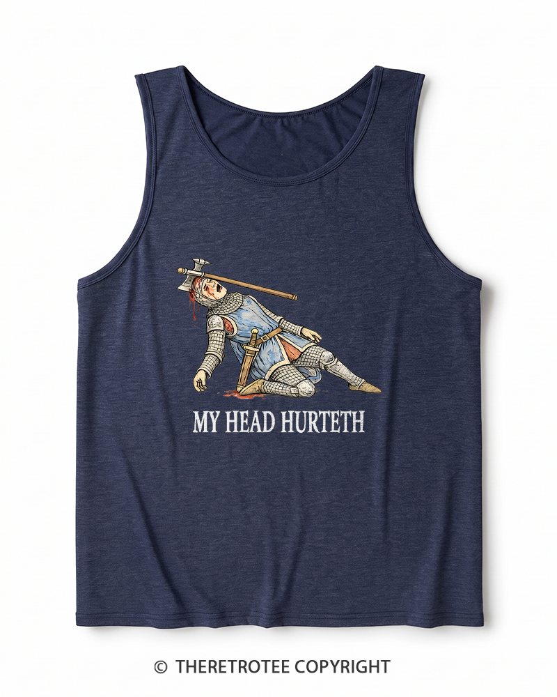 TheRetroTee My Head Hurteth Heather Tank Top