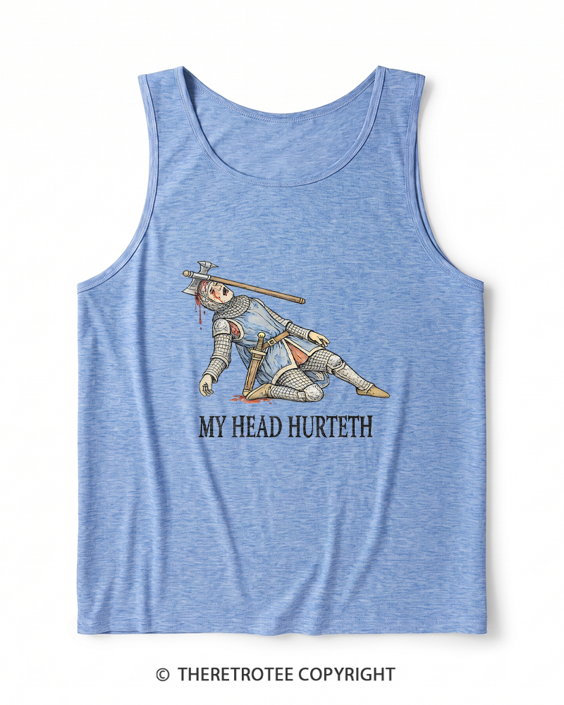 TheRetroTee My Head Hurteth Heather Tank Top