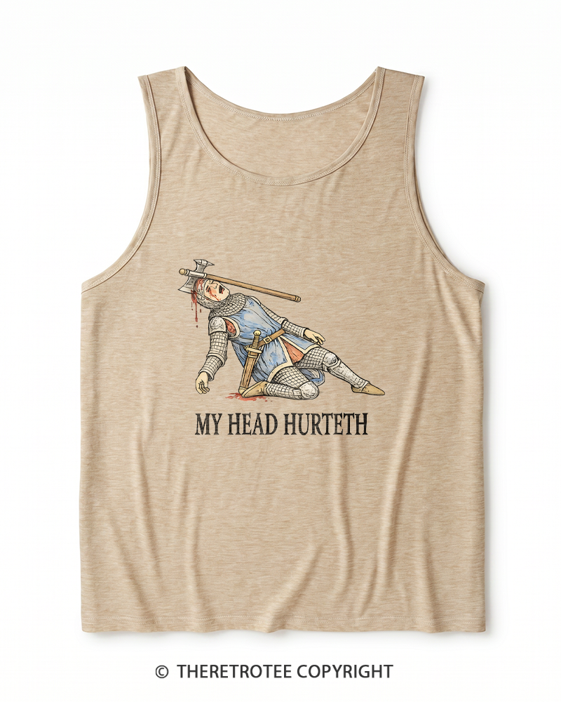 TheRetroTee My Head Hurteth Heather Tank Top
