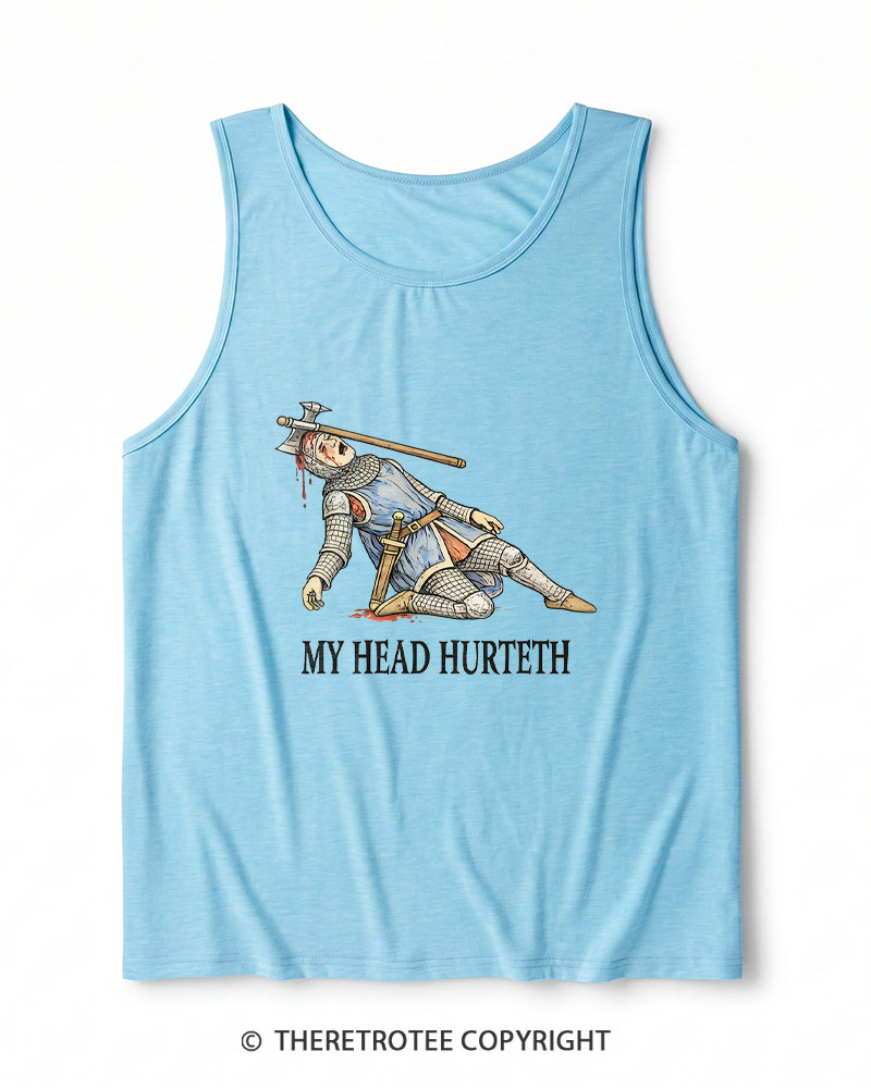 TheRetroTee My Head Hurteth Heather Tank Top