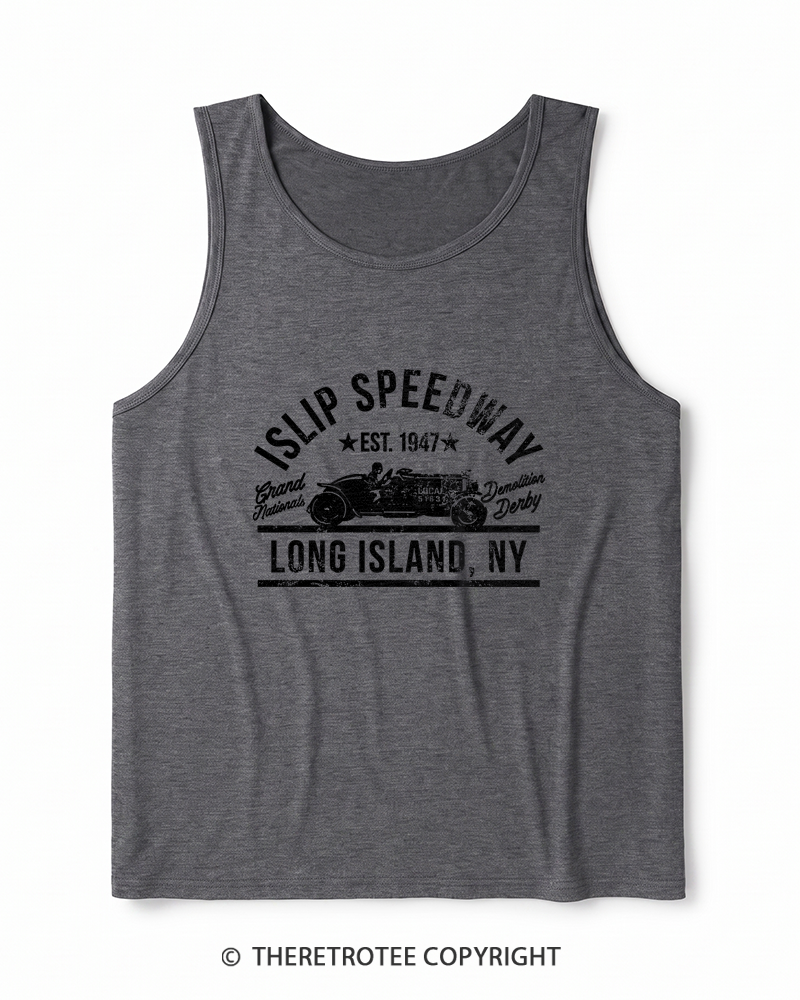 TheRetroTee Islip Speedway 1960s Heather Tank Top