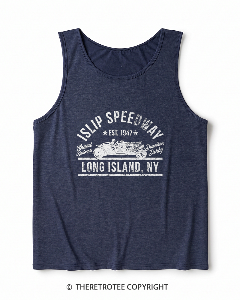TheRetroTee Islip Speedway 1960s Heather Tank Top