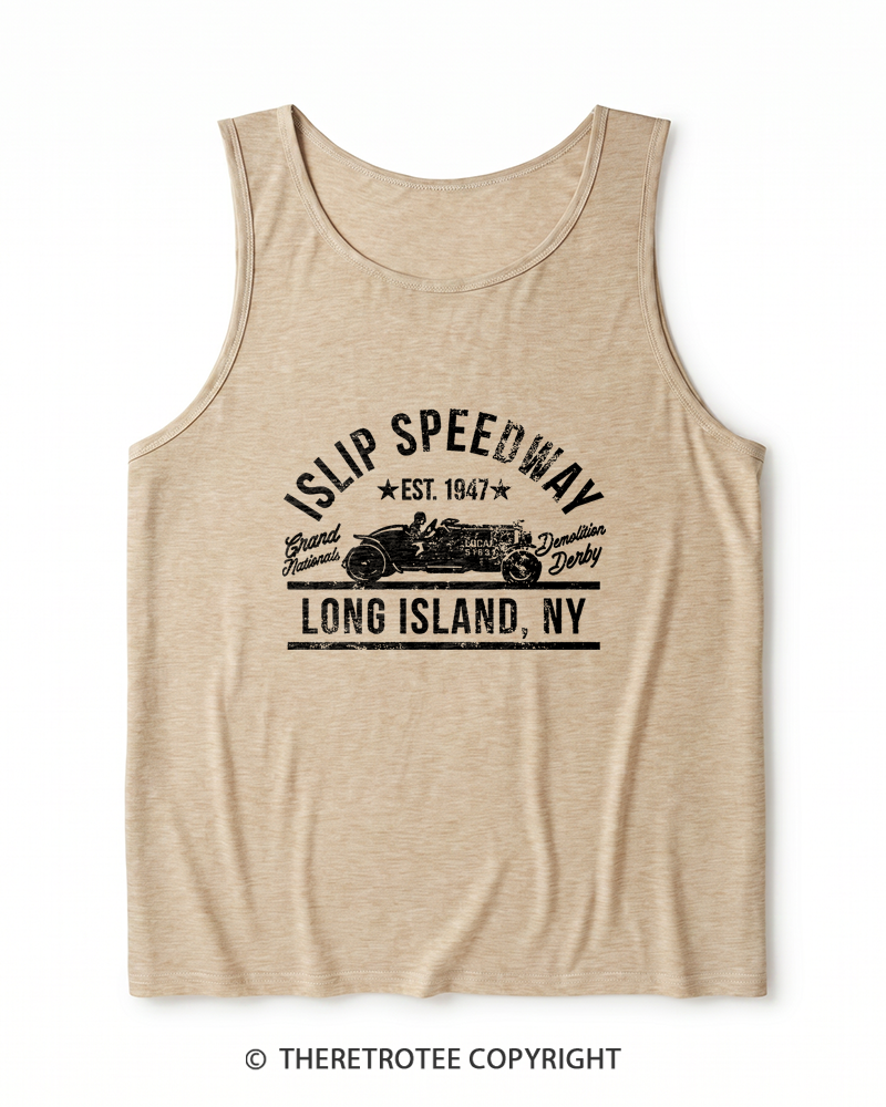 TheRetroTee Islip Speedway 1960s Heather Tank Top