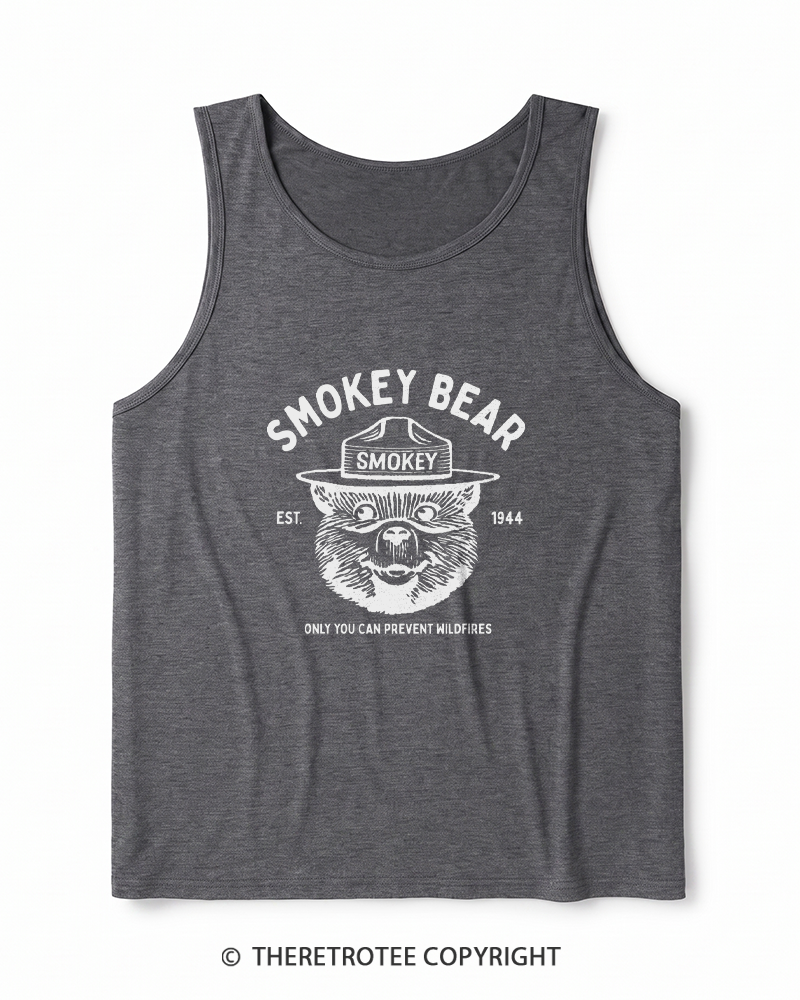 TheRetroTee Only You Can Prevent Wildfires 1960s Heather Tank Top