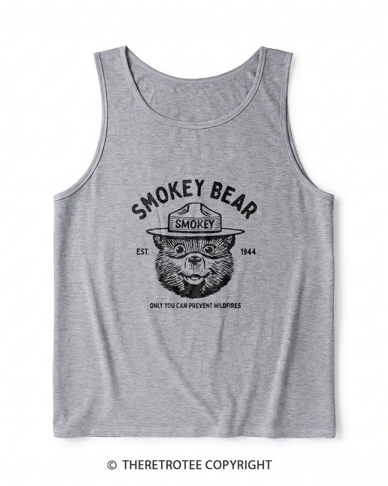 TheRetroTee Only You Can Prevent Wildfires 1960s Heather Tank Top