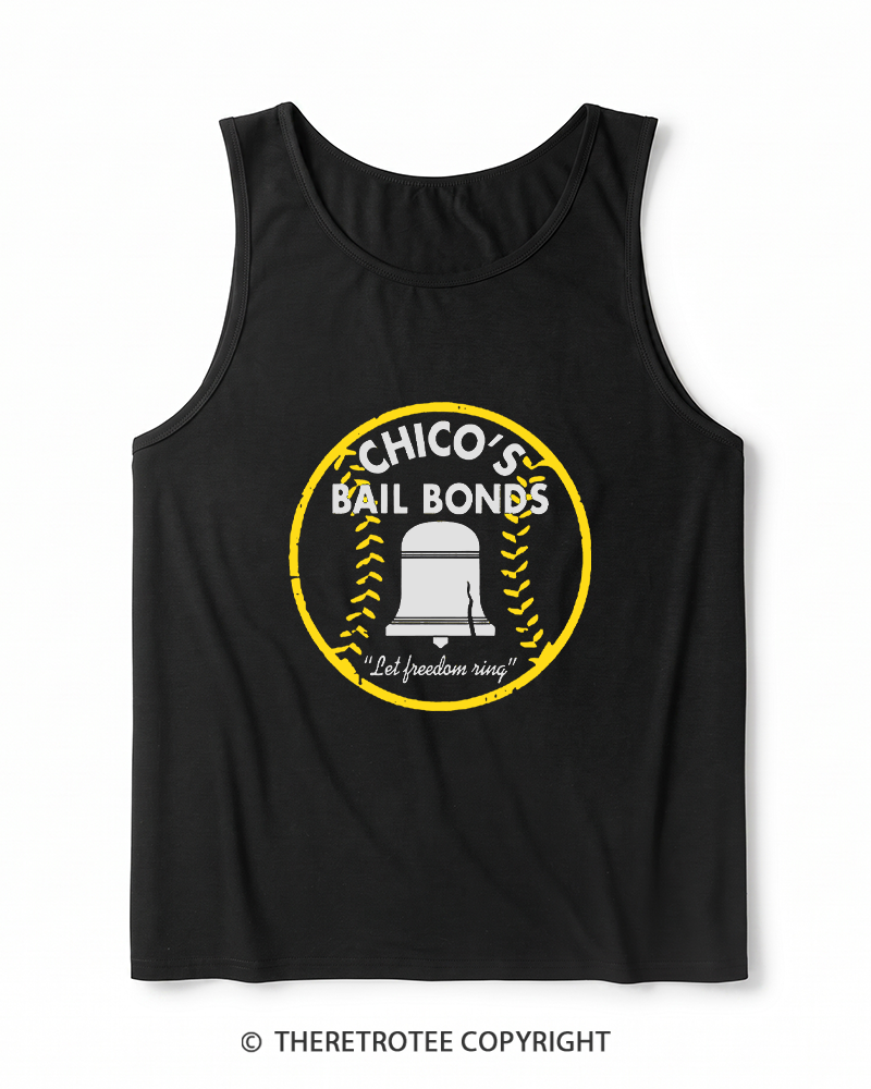 TheRetroTee Chico's Bail Bonds 1970s Heather Tank Top