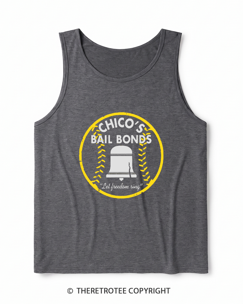 TheRetroTee Chico's Bail Bonds 1970s Heather Tank Top